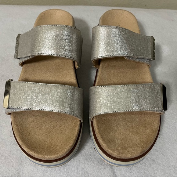 Vionic Brandie Silver Dual Strap Plaform Slide Sandal Shoes Comfort Wms US 7.5 - Picture 2 of 11